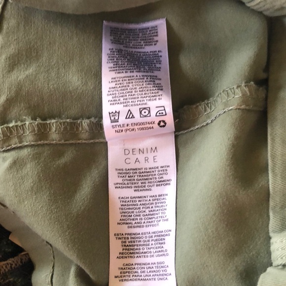 Kensie Jeans Sage Green Denim Utility Jacket Size Large - Picture 7 of 7